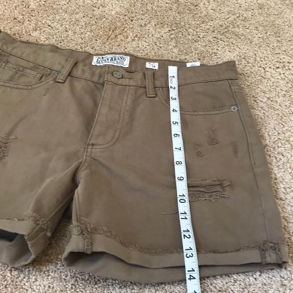 LUCKY BRAND size 6 light Olive boyfriend shorts - Picture 8 of 11